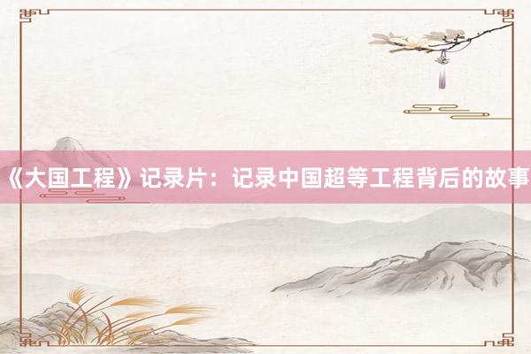 《大国工程》记录片：记录中国超等工程背后的故事